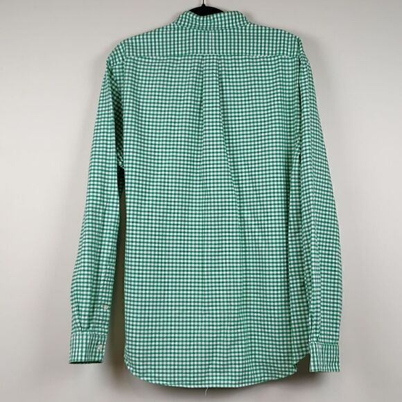 Ralph Lauren Slim Fit Green Gingham Long Sleeve Button Down Shirt Size XL - Picture 8 of 10